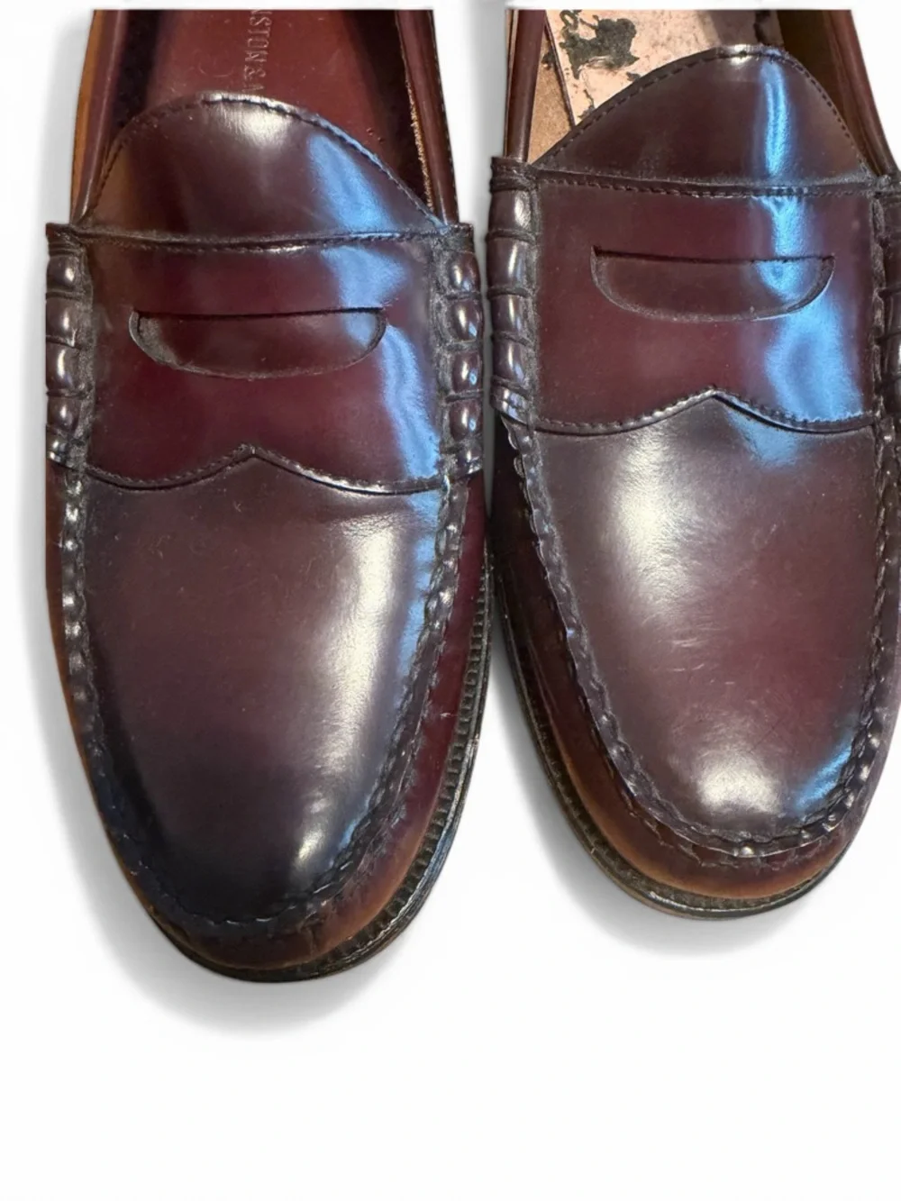 Johnston & Murphy Burgundy Leather Penny Loafers